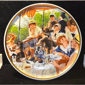 Platter featuring Renoirs 'Luncheon of the Boating Party' by Limoges Rehausse Ma